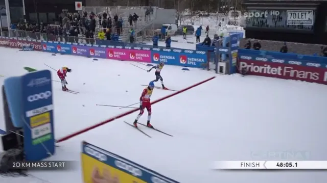 Dramatický závěr závodu lyžařů ve Falunu