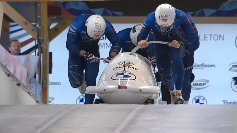 Jízda českého čtyřbobu v 1. kole