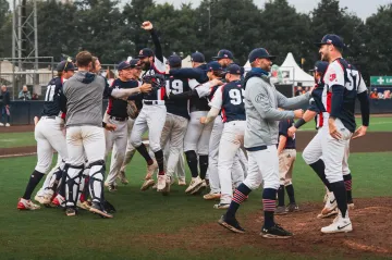 Radost českých baseballistů na ME