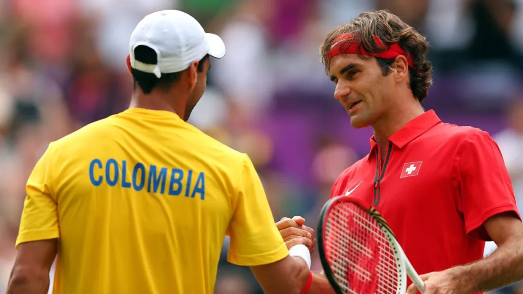 Roger Federer po výhře nad Alejandrem Fallem
