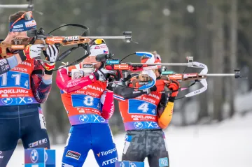 Michal Krčmář ve smíšené štafetě na SP v Pokljuce