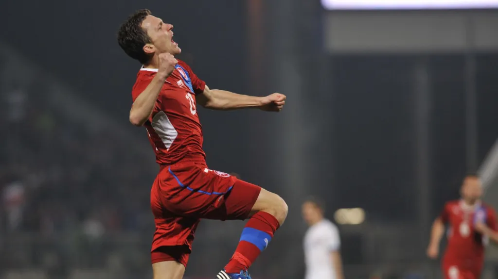 David Lafata slaví reprezentační gól