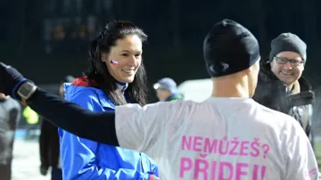 Šárka Kašpárková před startem závodu na počest Emila Zátopka