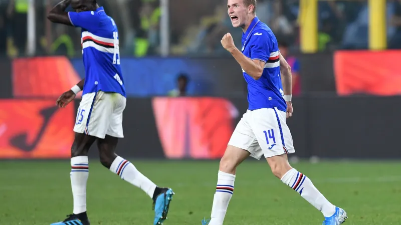 Jakub Jankto se raduje z gólu v dresu Sampdorie Janov