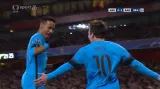 Penaltový zákrok a gól v utkání Arsenal - Barcelona: Messi - 0:2 (83. min.)