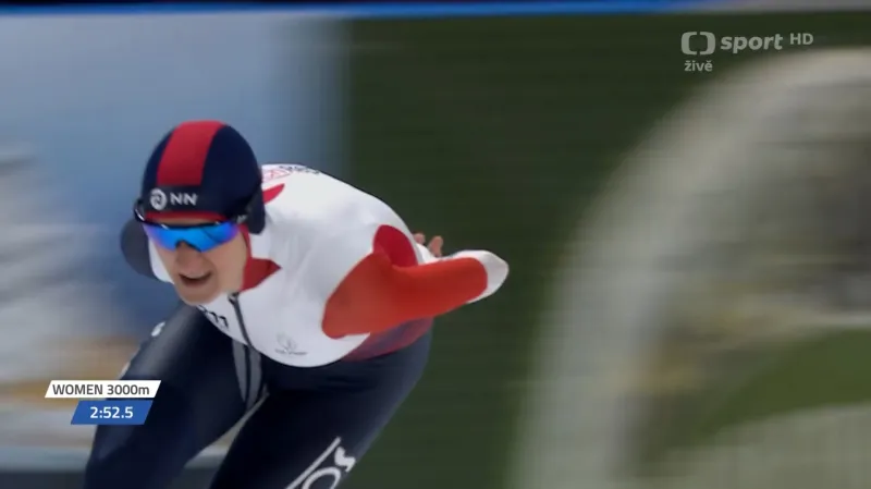 Jízda Martiny Sáblíkové v závodě na 3 000 metrů
