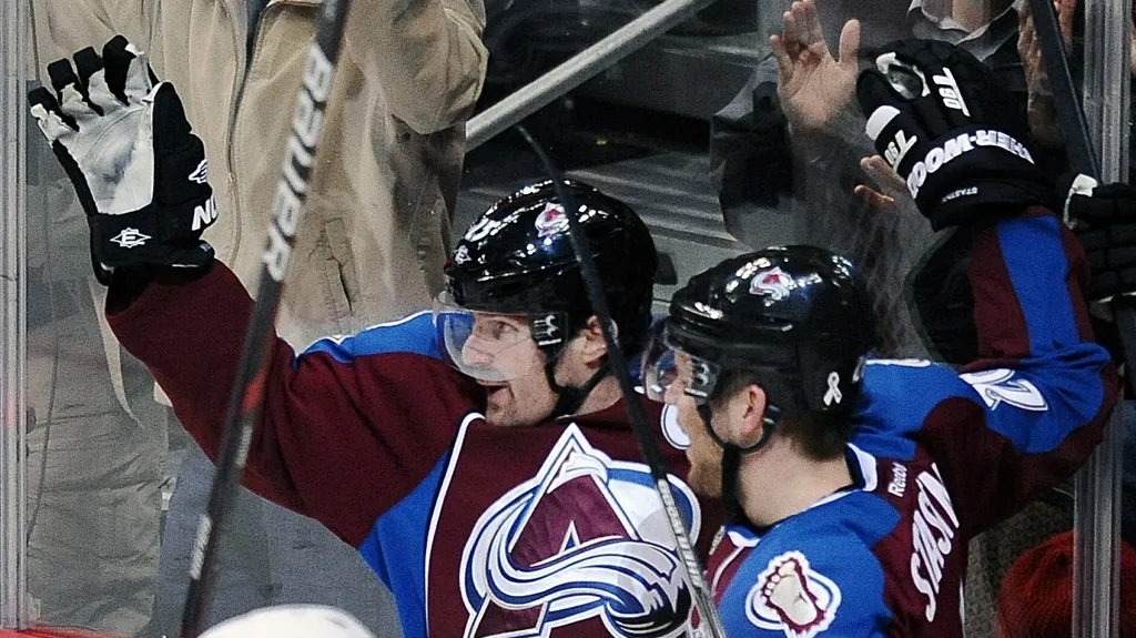 Milan Hejduk se raduje z gólu