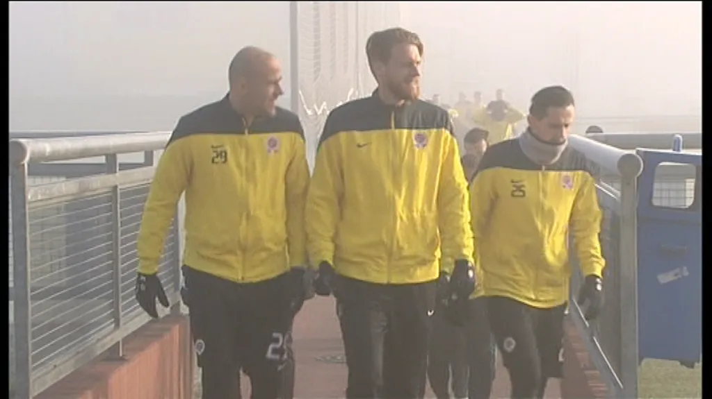 Sparta před odletem trénovala na strahovské umělce