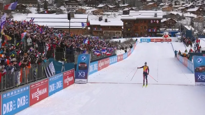 Sestřih stíhačky biatlonistů v Annecy