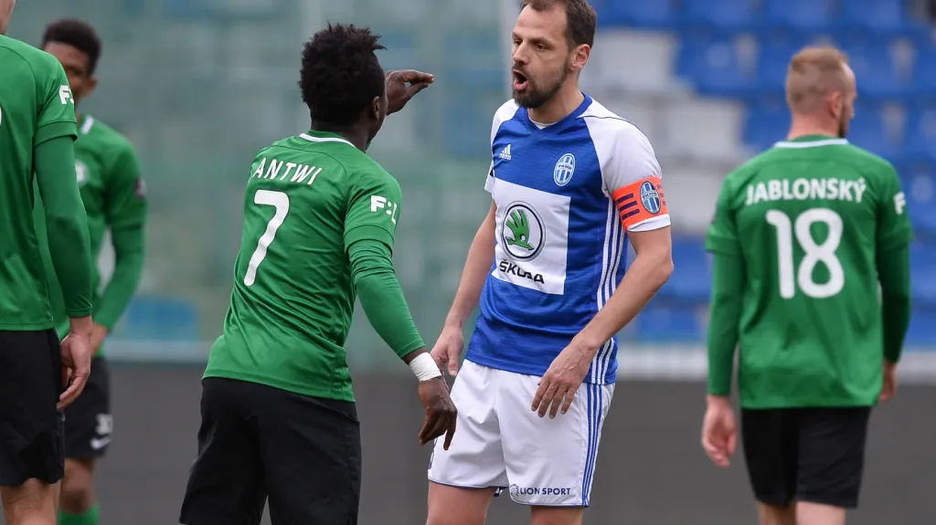 Boleslavský Marek Matějovský v utkání s Příbramí