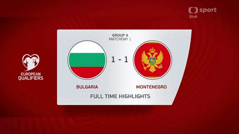Sestřih utkání Bulharsko - Černá Hora