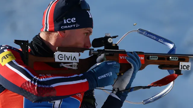 Záznam sprintu biatlonistů v Ruhpoldingu