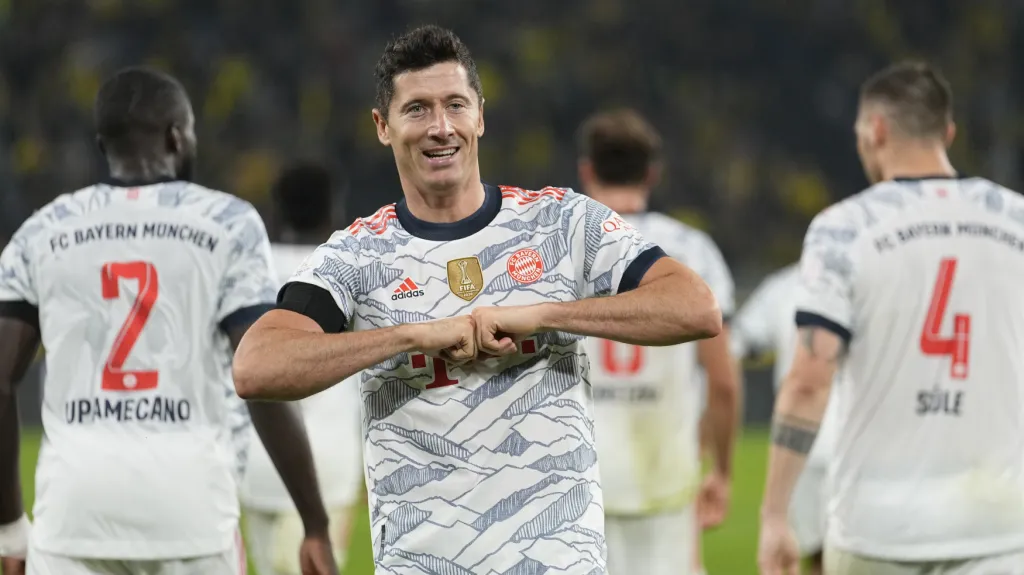 Slavící Robert Lewandowski z Bayernu Mnichov