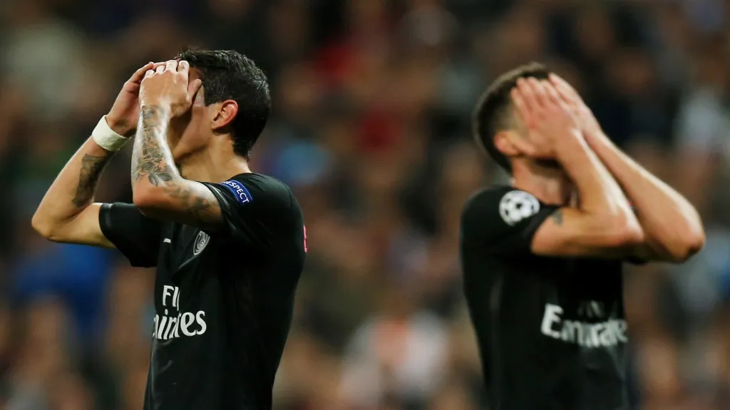 Hráči PSG Ángel Di María a Thiago Motta