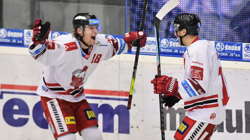 Olomoucká radost - zleva Vojtěch Tomeček a Lukáš Nahodil