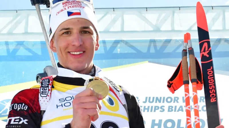 Juniorští biatlonisté zářili na MS. Mareček české zlato vybojoval po 16 letech