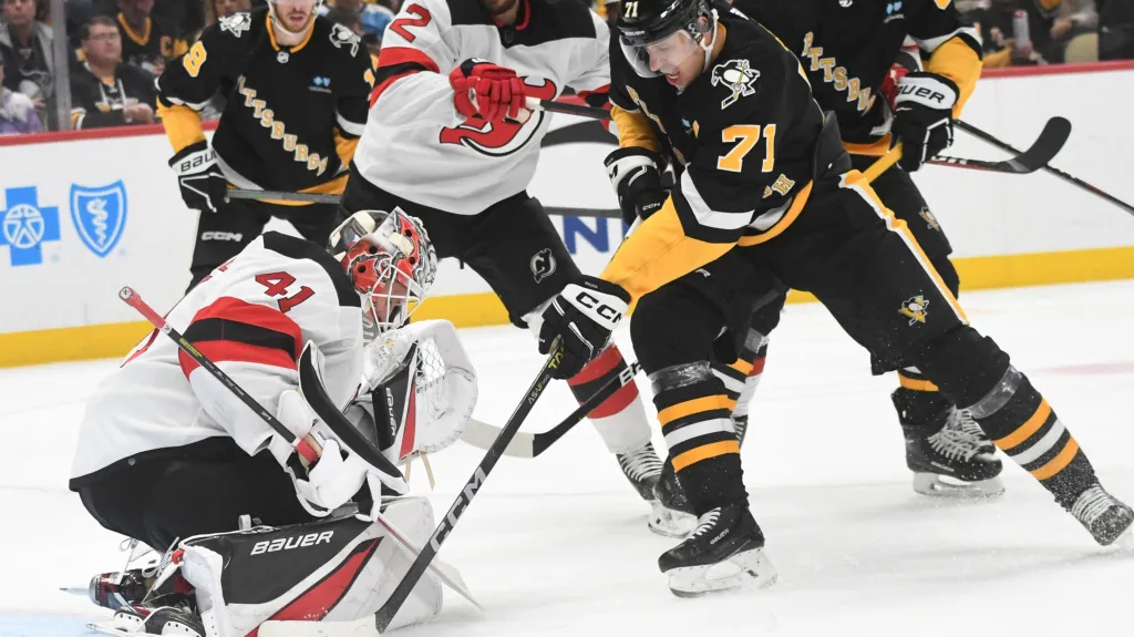 Vítek Vaněček v utkání s Pittsburghem