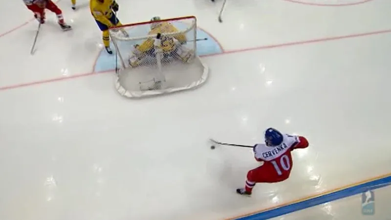 Gól v utkání Švédsko - Česko: Pastrňák - 2:1 (27. min.)