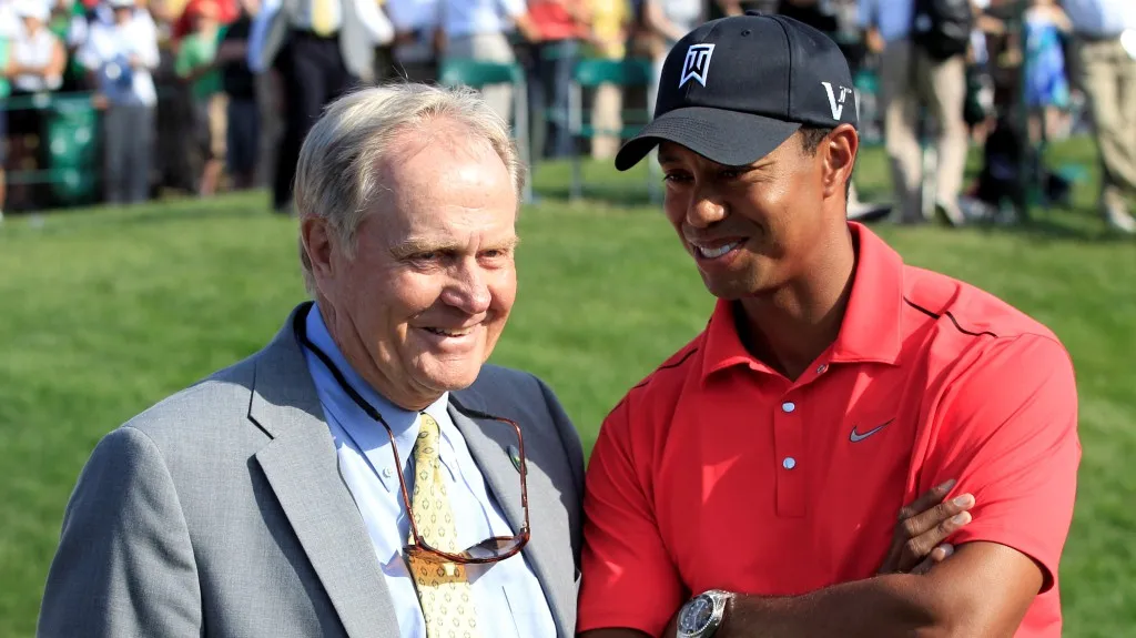 Golfové legendy Jack Nicklaus a Tiger Woods 