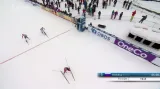 Závěr závodu ženských štafet v Lillehammeru