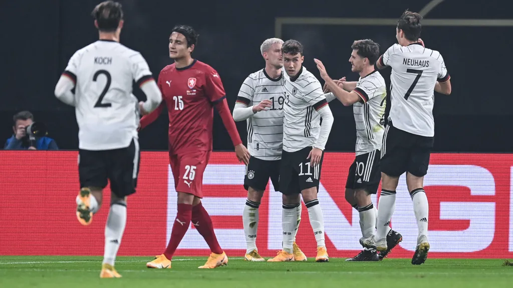 Radost německých fotbalistů v zápase s Českem