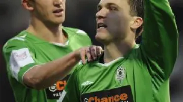 Hráči Jablonce se radují z gólu