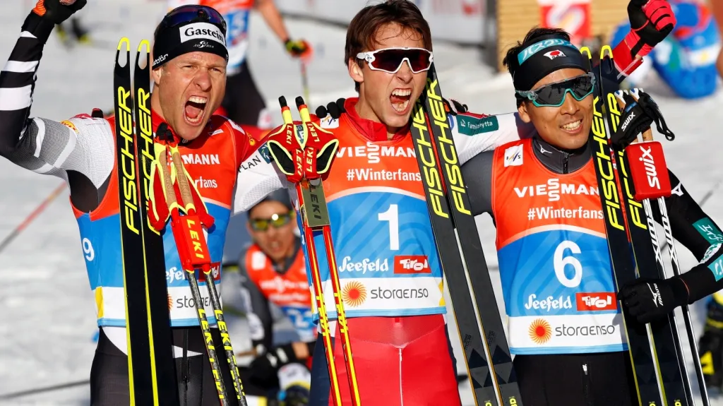 Bernhard Gruber, Jarl Magnus Riiber a Akito Watabe