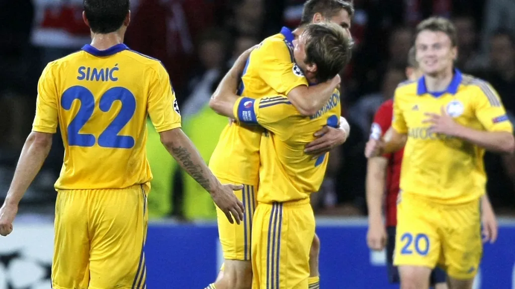 Radost fotbalistů BATE Borisov