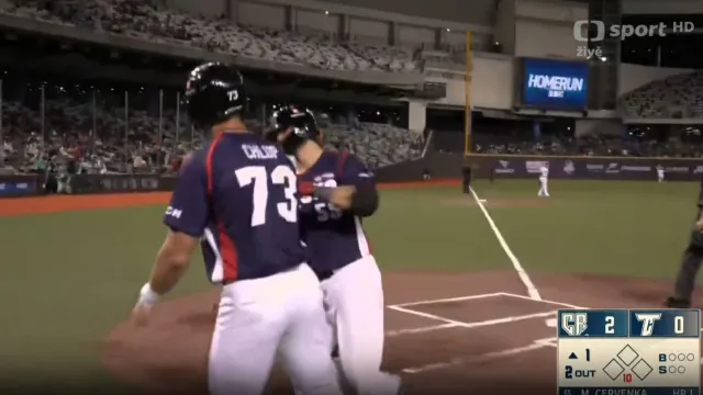 Homerun Martina Červenky v utkání s Tchaj-wanem