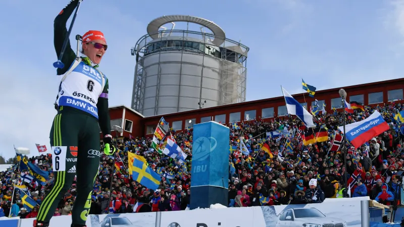 Sestřih stíhacího závodu biatlonistek na MS