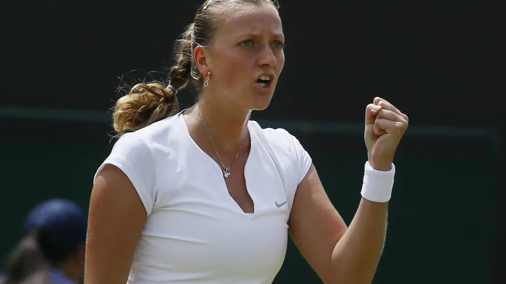 Petra Kvitová se raduje z postupu do čtvrtfinále