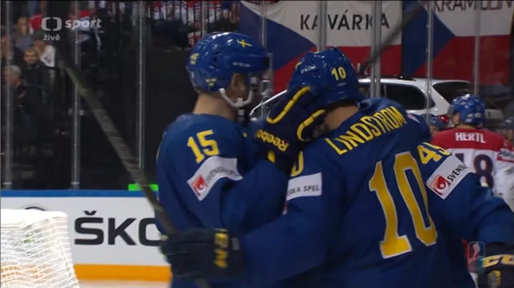 Gól v utkání Česko - Švédsko: Lindström - 2:4 (46. min.)