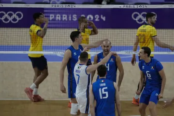 Italští volejbalisté slaví v utkání s Brazílií