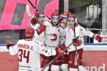 Radost hokejistů Třince