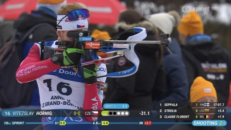 Sestřih sprintu biatlonistů SP v Annecy