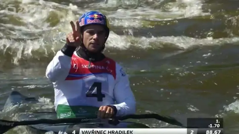 Mistrem ČR ve vodním slalomu se mezi kajakáři stal Hradilek