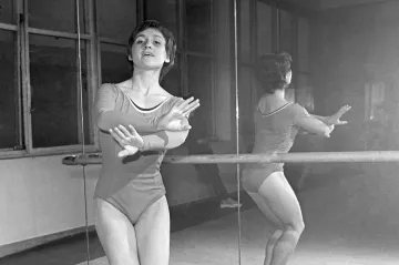 Bohumila Řešátková, dívčím jménem Řimnáčová, při tréninku