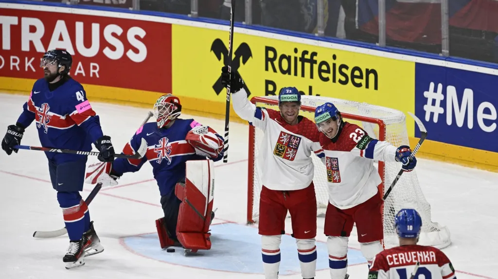 Útok Červenka – Sedlák – Kaše po trefě do branky Britů