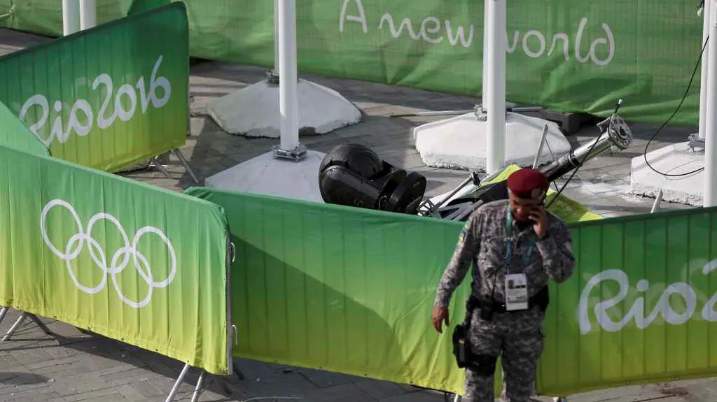 Zřícená kamera v Olympijském parku