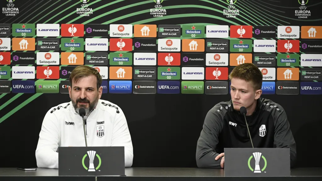 Trenér Lince Andreas Wieland a hráč Jan Boller 