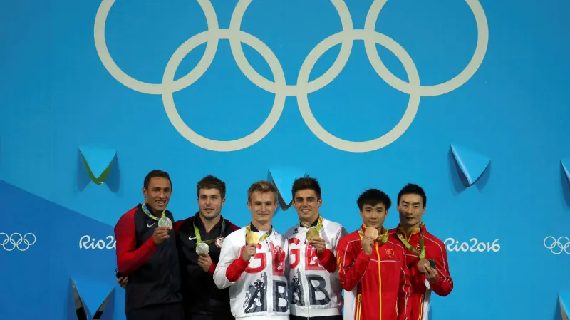 Držitelé olympijského zlata Britové  Laugher a Mears