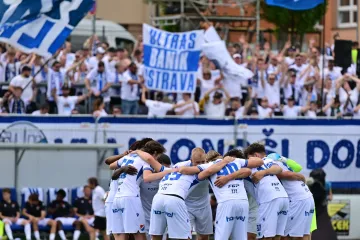 Fotbalisté a fanoušci Baníku Ostrava