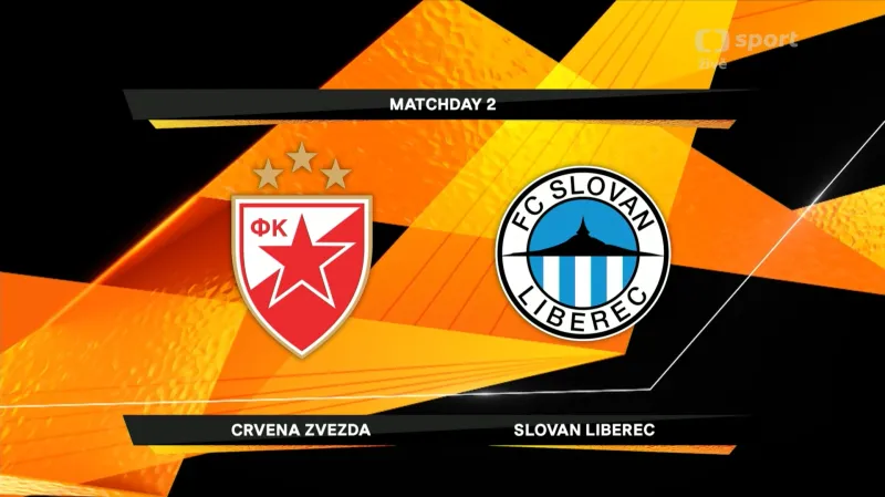 Sestřih utkání Crvena zvezda - Slovan Liberec