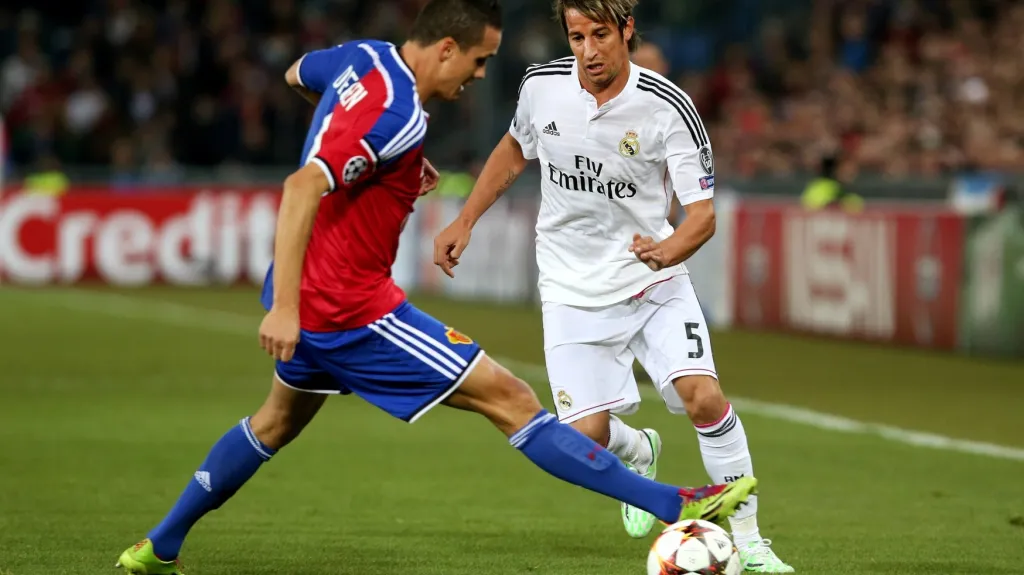 Fábio Coentrao z Realu Madrid v utkání proti Basileji