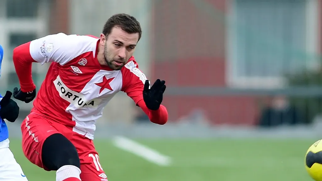 Josef Hušbauer v dresu Slavie
