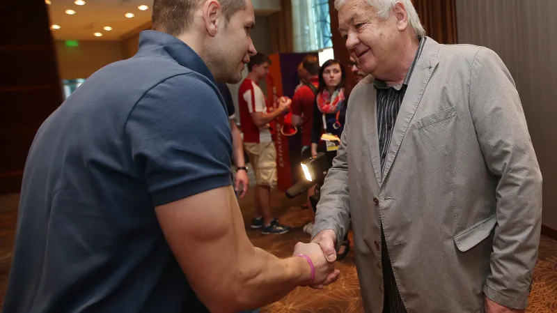 Milan Máčala s trenérem házenkářů Janem Filipem