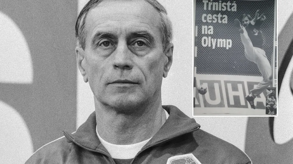 Legendární trenér házenkářů Jiří Vícha na MS 1990 (v prostřihu gólman Shejbal)