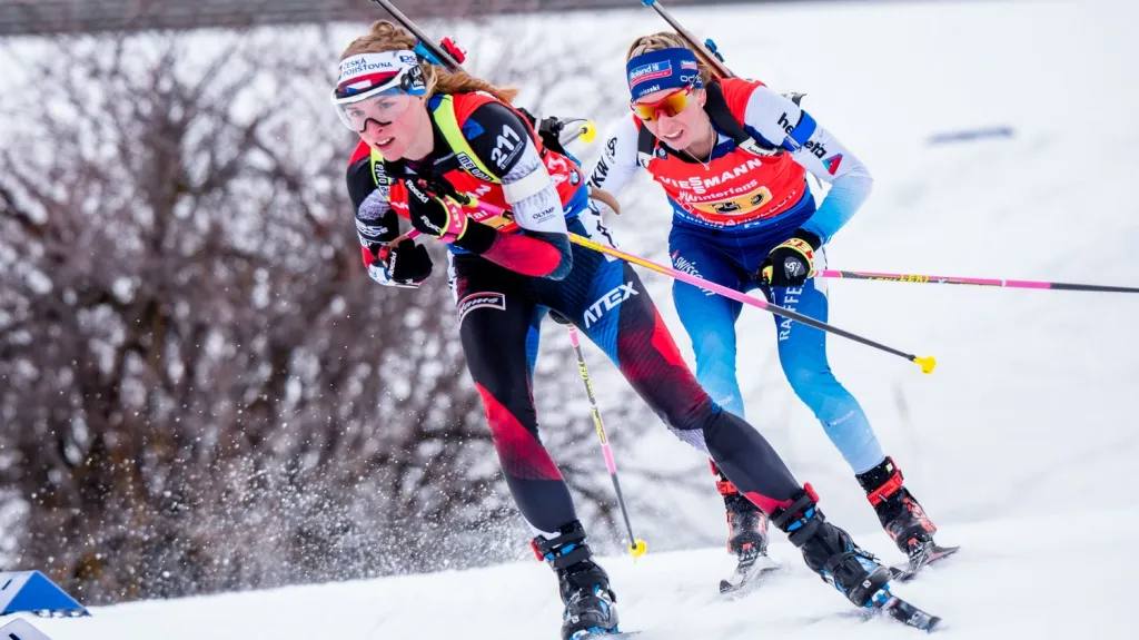 Markéta Davidová při smíšené štafetě