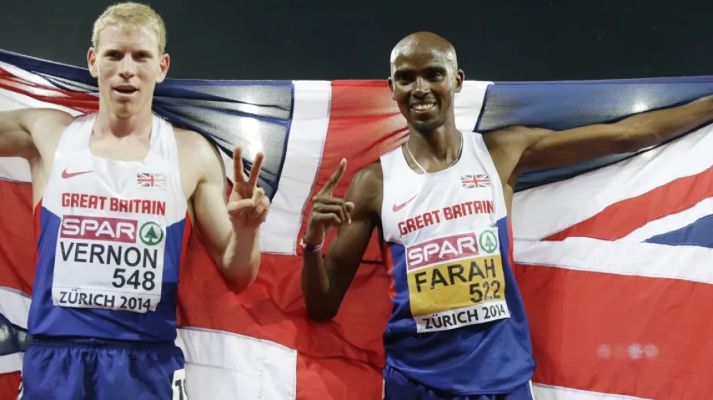 Mohammed Farah a Andy Vernon