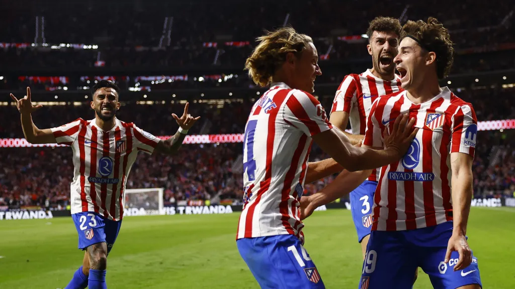 Radost hráčů Atlética Madrid